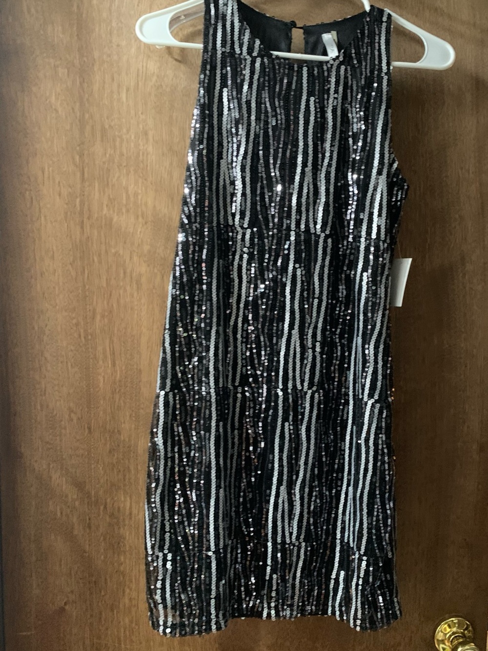 B. Darlin Black & Silver Sequin Mini Dress - Sleeveless Evening Cocktail Dress